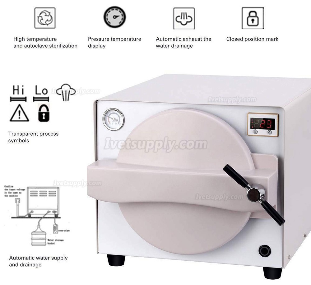 18L Autoclave Sterilizer Vacuum Steam TR250N for Veterinary / Lab / Dental